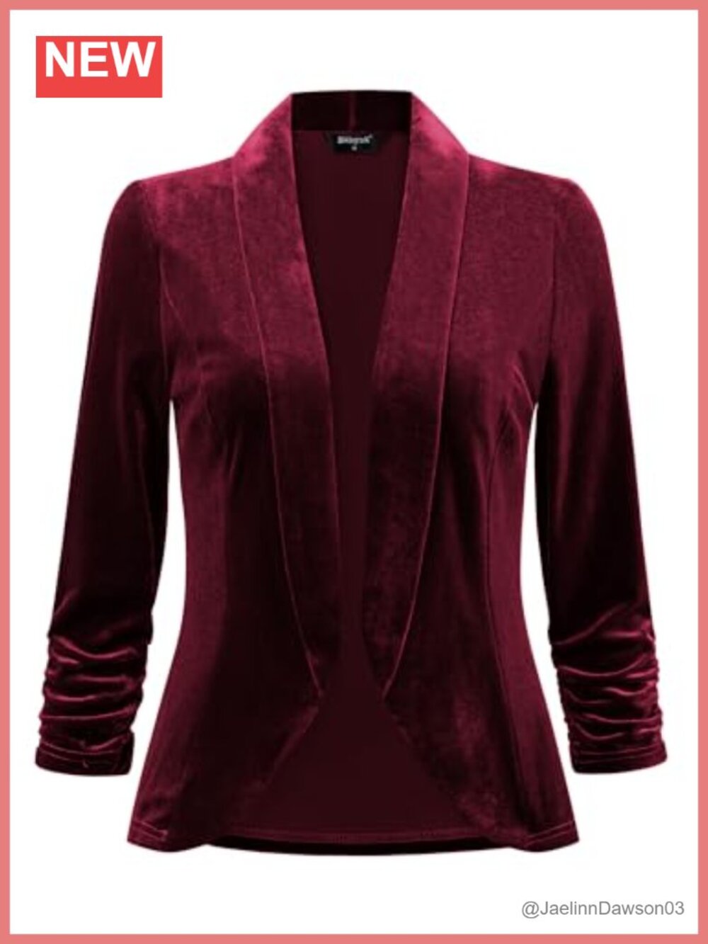 Velvet Blazer Women's Shawl Collar Evening Formal Jacket